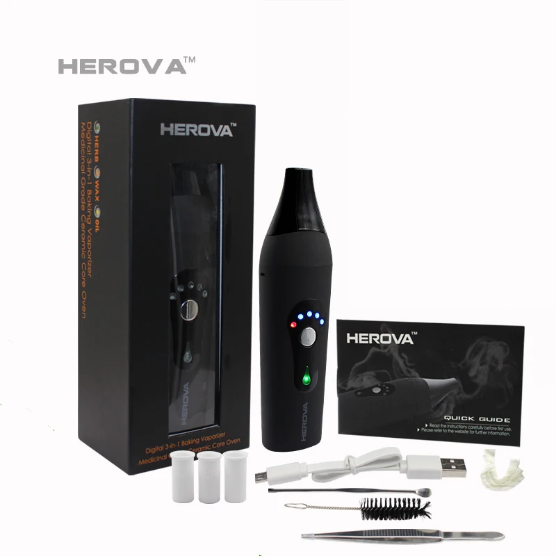 Herova v3 Vape pen Dry Herb wax Eliquid 3 in 1 Vaporizer E Cigarette Kit Ceramic Coils Heating Chamber 2200mah Herbal pen