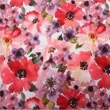 HLQON этический жаккардовый фетр красный цветочный принт хлопок ткань женское платье обивка домашний декор DIY шитье telas лоскутное по метру