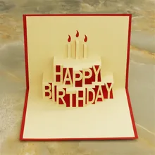 Adicolo торт ко дню рождения 3D Бумага лазерная резка всплывающие открытки ручной работы на заказ поздравительные подарочные Открытки Сувениры вечерние поставки 15*20 см
