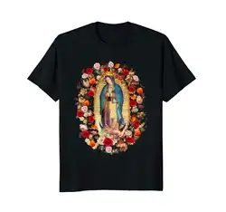 Our Lady Of Guadalupe Девы Марии католической Мексика одежда высшего качества хлопок повседневное для мужчин футболки Бесплатная доставка летн