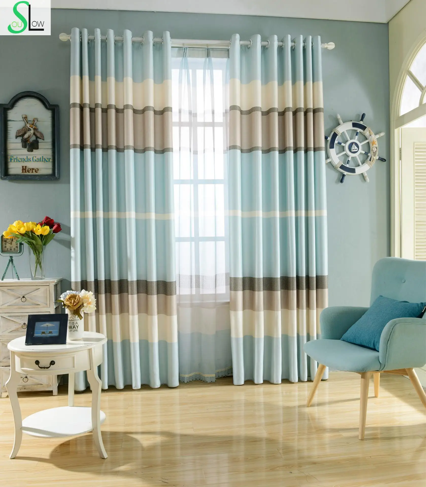Slow Soul New Simple Velvet And Linen Cloth Shade Curtain French Window