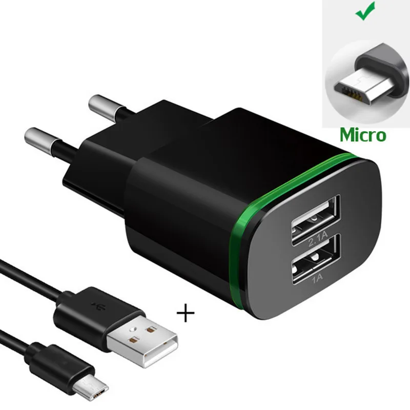 

Micro USB European Adapter LED Light charger for Huawei p smart plus 2019 honor 10i 20i 7x 6x 5x 6a 8a nova 3i y9 2018 y3 cable