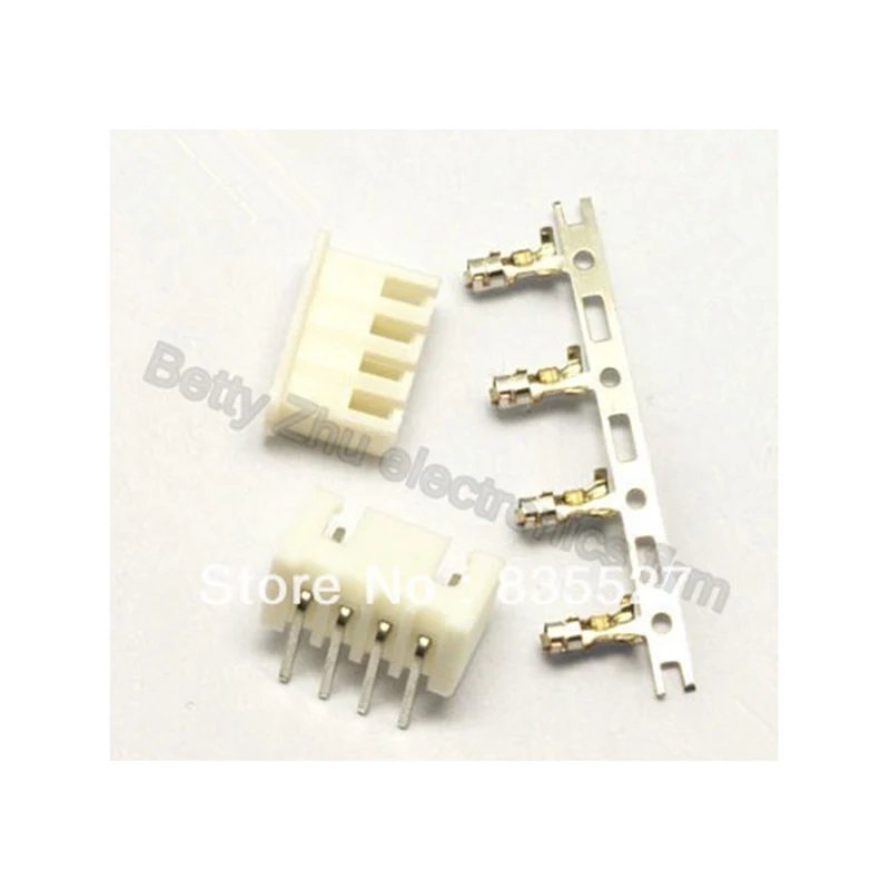 

100pcs/lot XH2.54-4P 4PIN terminal block 2.54MM pitch connector : plug + plastic bending needle socket + terminal