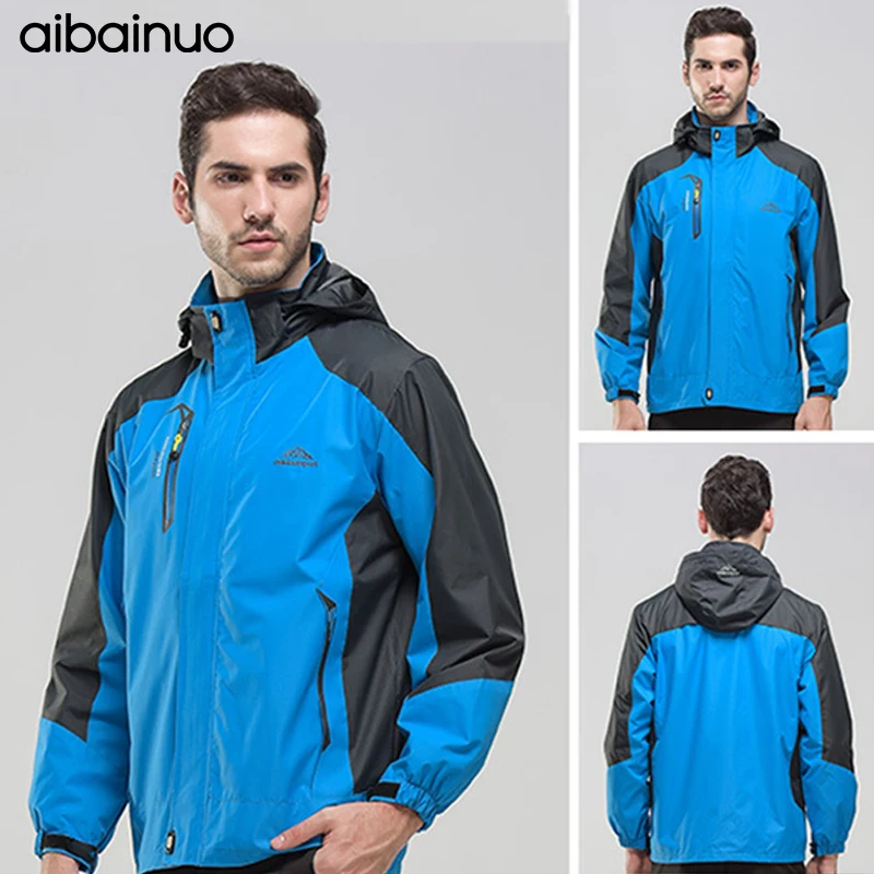 Men's Spring Autumn Fashion Waterproof Windbreaker Soft Shell Jacket Outdoor Mountaineering