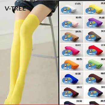 

V-TREE Kids Girls Sock Knee Length Candy Color Socks For Baby Girls Children Child Long Socks Over Knee Girl Socks