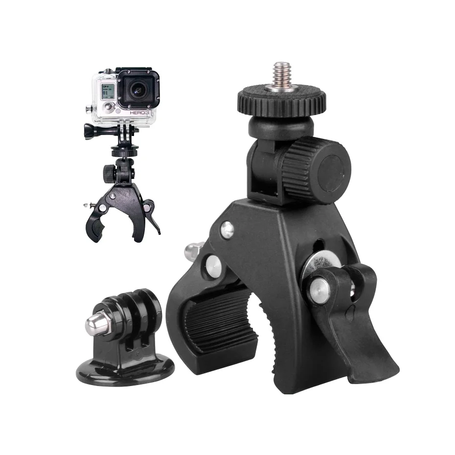 

multi-angle rotation Clamp Clip Camera Holder Clip Go Pro Cycling Accessories For Gopro Mounting Motorcycle Bike Handlebar