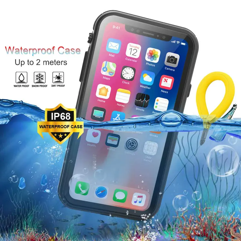 IP68 WaterProof Case for Coque iPhone XR XS Max Case 360