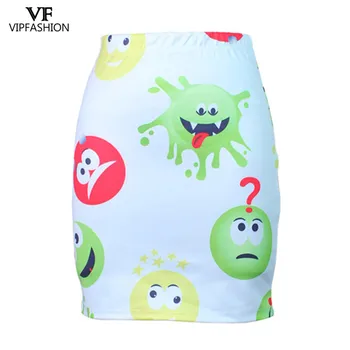 

VIP FASHION Sexy Summer 3D Printed Pattern Women Hip Skirt Seamless Elastic High Waist Slim Mini Skirts For Party