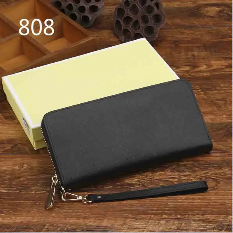 

New Fashion Women Wallet Long Split Leather Large Capacity Female Clutch Wallets With Wrist Strap Zipper Phone Pocket Purse