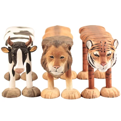 

New pure solid wood hand-carved medium baby animal bench children's stool solid wood bench home stool home wood decors