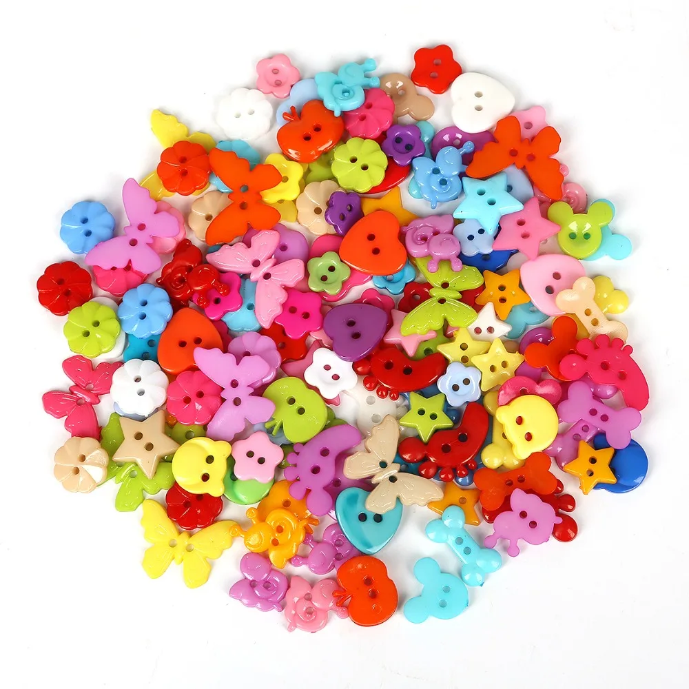 

50-100pcs mix Assort Plastic Sewing Buttons, For Scrapbooking Sewing Craft Sewing Accessories Appliques 10mm-23mm