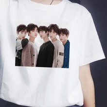 Kpop ídolos txt 2019 camisetas femininas casual harajuku impresso branco tshirt topos t camisa de verão do sexo feminino t camisa de manga curta