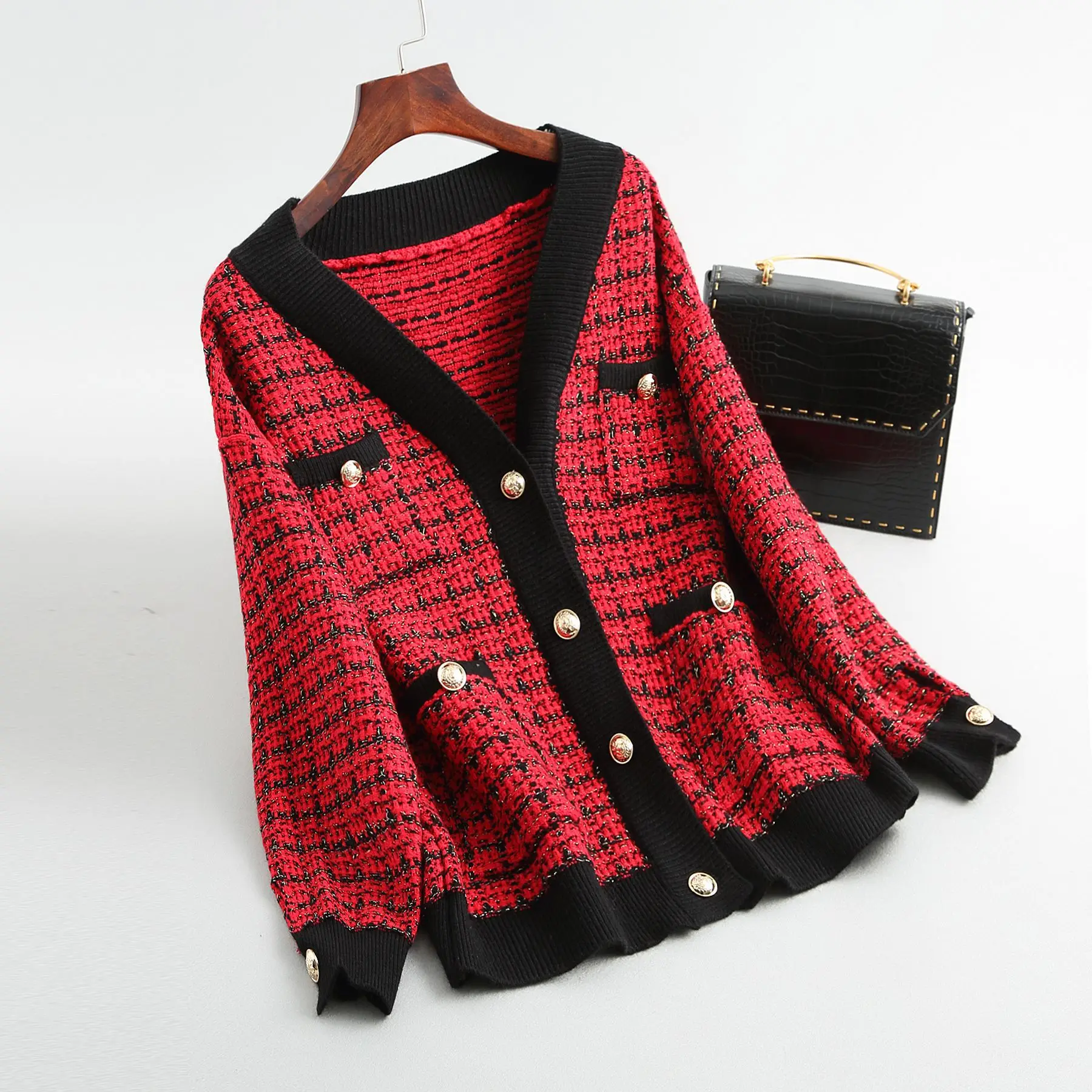 amazing  2019 New vintage Soft wool Jacket Women V-Neck Long Sleeve Knit Coat Female Spring autumn Loose Pla