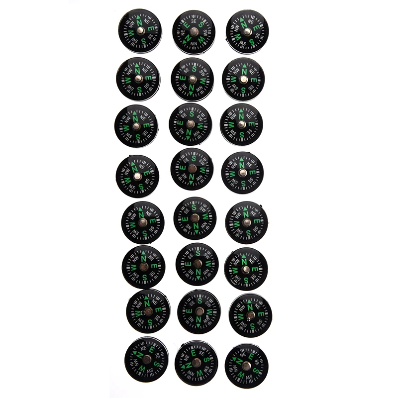Black 24 шт 20 мм маленькие Мини Компасы для выживания комплект - Цвет: Black