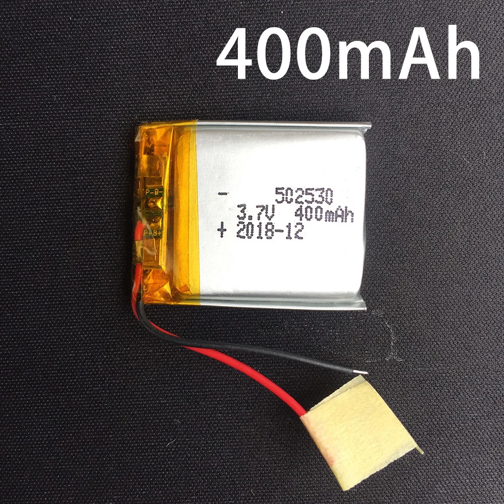 

3.7V 502530 400mah lithium-ion polymer battery quality goods quality of CE FCC ROHS certification authority