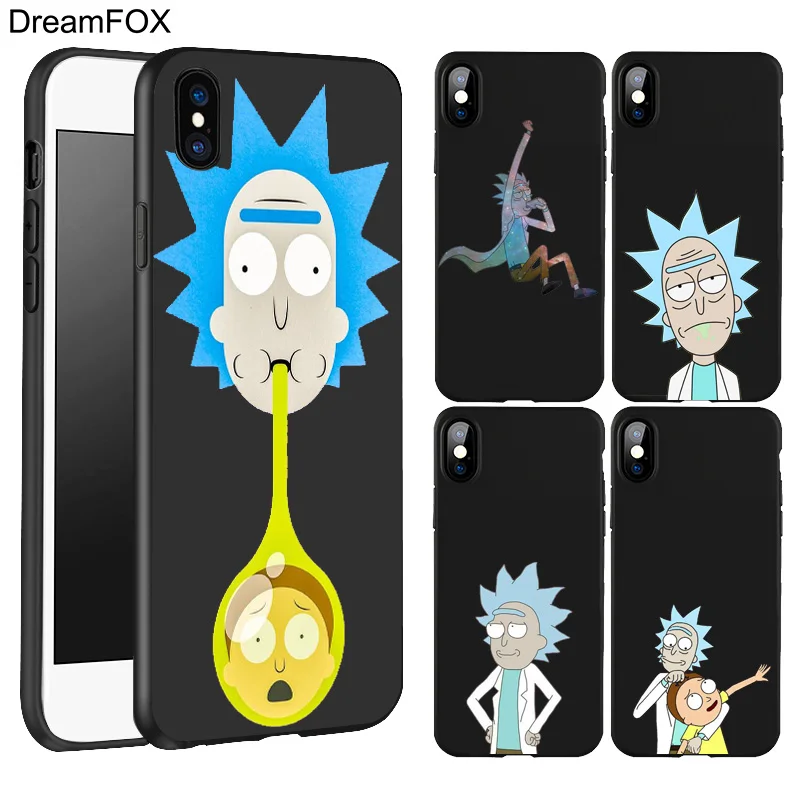 

DREAMFOX L082 Rick And Morty Black Soft TPU Silicone Case Cover For Apple iPhone 11 Pro XR XS Max X 8 7 6 6S Plus 5 5S 5G SE