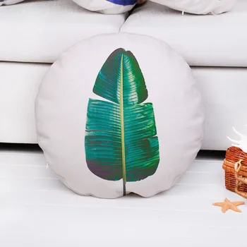 

Tropical Plant Bird Circular One Side Printing Home Decor Sofa Car Seat Decorative Cushion Cover Pillow Case Capa Almofada
