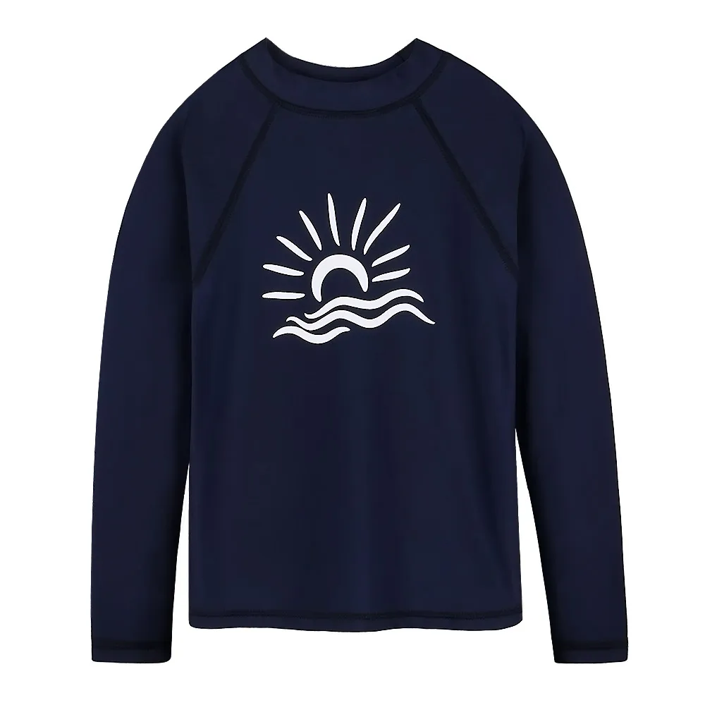 BAOHULU детская одежда для купания с длинными рукавами рубашки для серфинга для мальчиков UPF 50+ защита от солнца, Темно-Синяя пляжная одежда для купания для девочек - Цвет: Navy