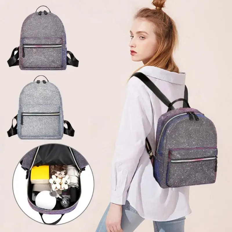 Модный рюкзак с блестками для девочек-подростков Younth, дорожная сумка через плечо, Дамская блестящая мини-сумка из искусственной кожи для девушек, студенческие чехлы