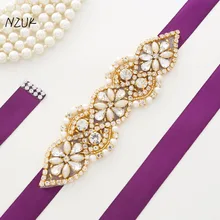 Кристалл Свадебные ремни Золотой горный хрусталь ремешок для свадебного платья вечерние Свадебная лента свадебный пояс, кушак AccessoriesY112G