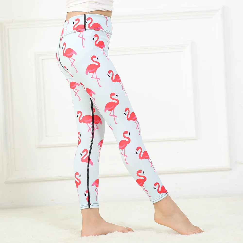 wf414 children girls lovely flamingo pattern quick dry breathable kids