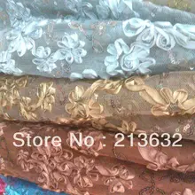 Домашний текстиль благодать элегантность цветок точка светло голубой вышивкой полые стерео flash блесток safrican швейцарская вуаль кружевной ткани