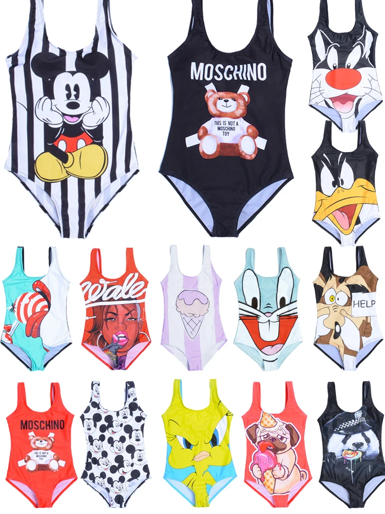 

Sweam Wear Women Beach Swimsuit Bathing Costume Thong Bikini Cartoon Swimsuit Plus Size Swimwear High Waist Bikini Push Up