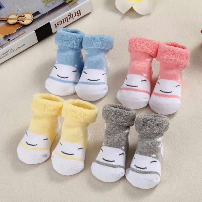 4 Pcs Thick Winter Baby Socks For Boys Girls Cotton Warm Infant Socks Bow Bear Newborn Baby Socks Cute New Baby Boys Clothing (16)