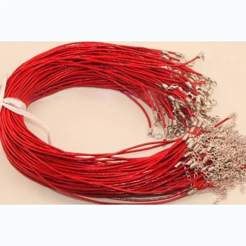 10pcs/lot Vintage DIY Chains Pendant Necklace Shellhard Fashion Leather Cord Necklace Rope Chain with Lobster Clasp Jewelry