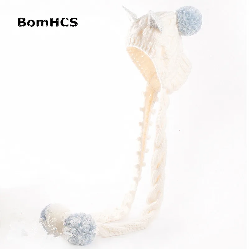 BomHCS/милый шарф и перчатки с кошачьими ушками(комплект из 2 предметов), теплые зимние шапки ручной работы, толстая вязаная шапка, рождественский подарок