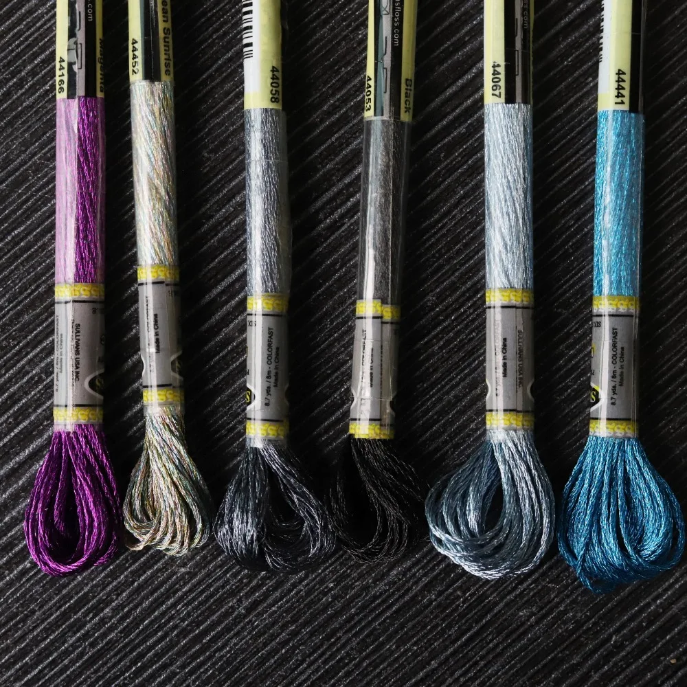 Нить светильник вышивки металлик 8 метров каждого из 6 мотков|metallic embroidery floss|stitch