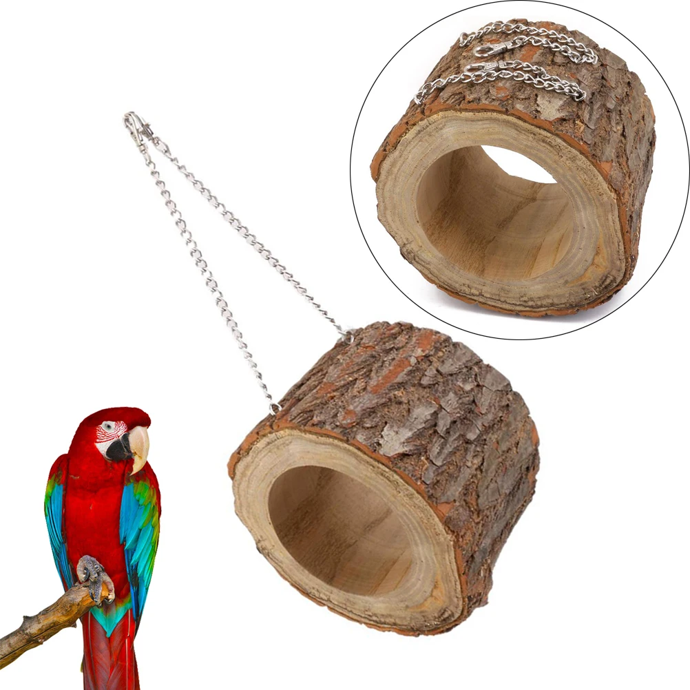Попугай птица цепочка в виде гнезда дерево пещера гнездо натуральное дерево HIDEWAY птица игрушка для попугаев будгеригар и маленький питомец