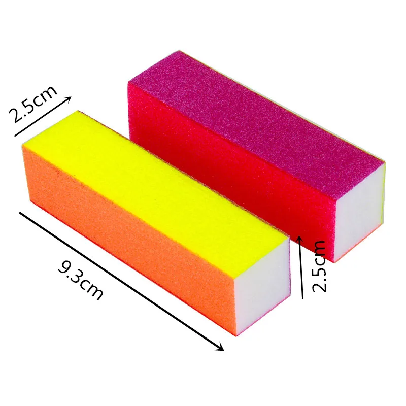 50 шт. губка для дизайна ногтей, буферные шлифовальные пилки, 120 гритов, цветная пилка для ногтей, УФ-гель для полировки, шлифовальные инструменты, маникюрные наконечники DIY
