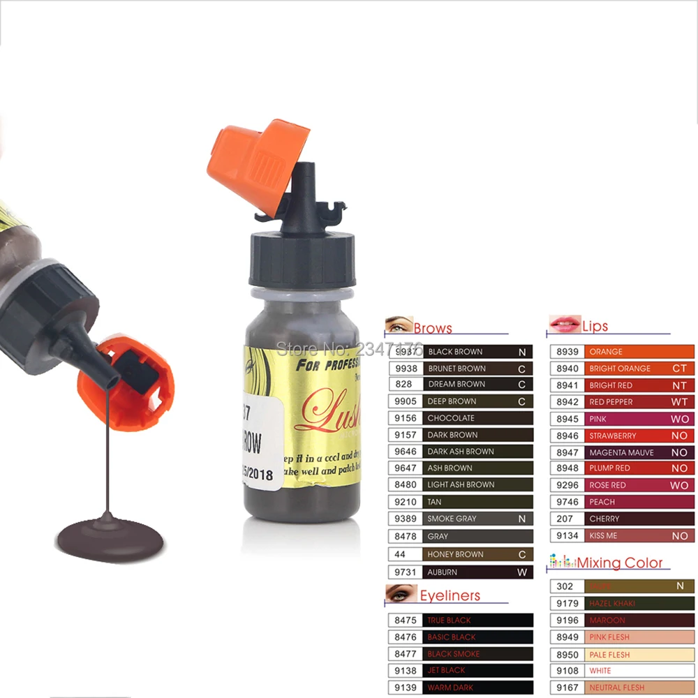

8ml/1 bottle lushcolor tattoo ink Permanent Makeup ink for microblading tattoo eyebrow/lips/eyeliner micropigment