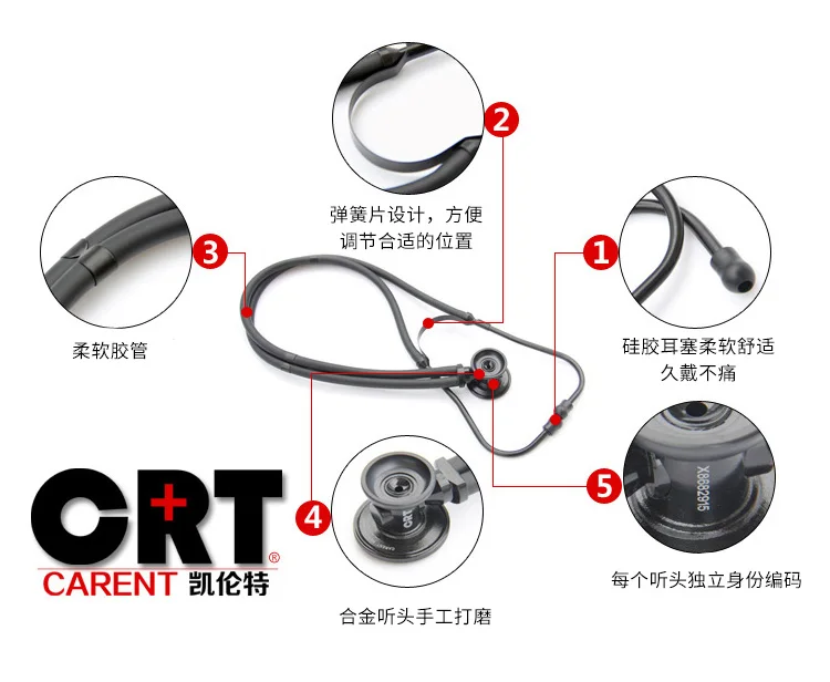 Высокое качество CRT868 двойного назначения бытовой прослушивания частота сердечных сокращений плода многофункциональная двойная трубка медицинский стетоскоп кровяного давления