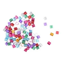 100 шт весенние ювелирные изделия дреды манжеты волосы бусины для косичек алюминий в виде скрученной косы кольца 7 цветов