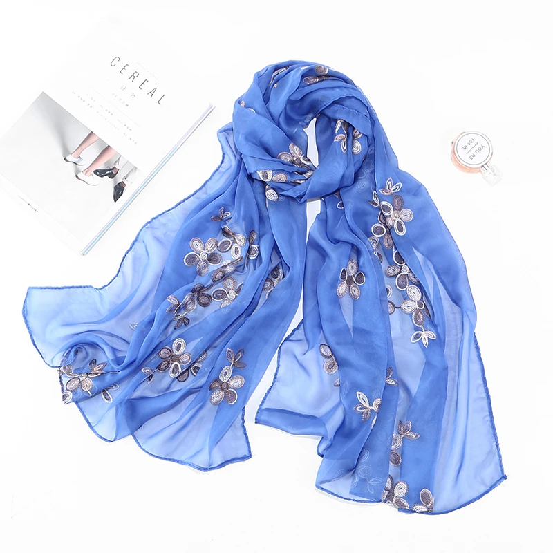 2018 новый бренд женский шарф с вышивкой весенний Летний Шелковый scarve женские шали и обертывания пашмины пляжные хиджаб с украшениями 2018 новый бренд женский шарф с вышивкой весенний Летний Шелковый scarve женские шали и обертывания пашмины пляжные хиджаб с украшениями
