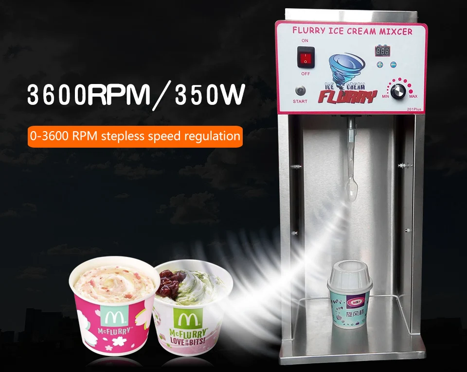 XEOLEO MC Flurry Миксер Для Мороженого 350 Вт машина для замороженного мороженого 3600 об/мин MC Миксер Для замороженного йогурта бесступенчатый шейкер для молока