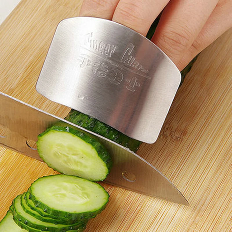 New 1Pcs Safe Slice Stainless Steel Finger Guard Kitchen Cook Tool