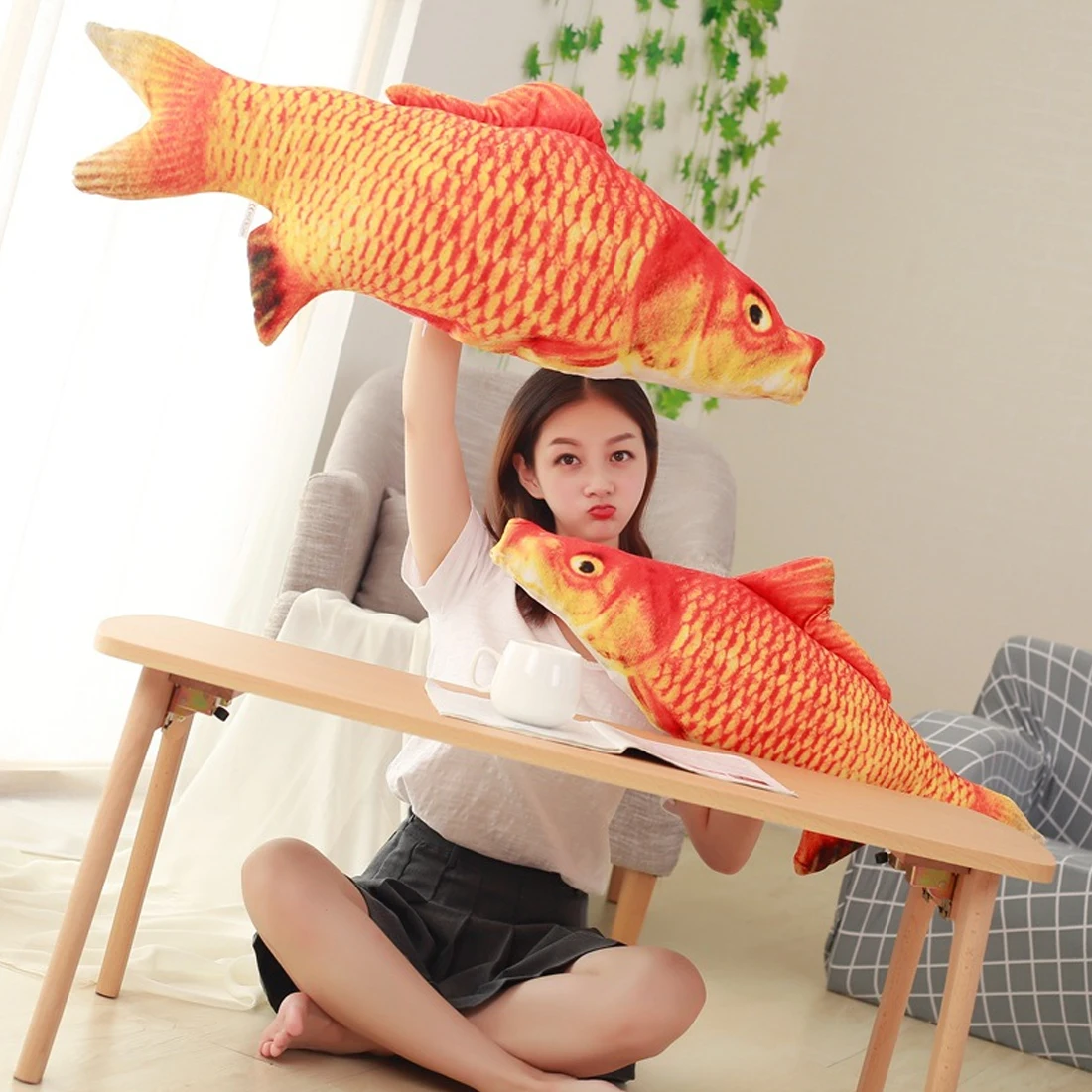 Creative 3D Carp Fish Shape Cat Toy Cute Simulation Fish Plush Playing Toy For Pet Gifts Catnip Fish Stuffed Pillow Doll Creative 3D Carp Fish Shape Cat Toy Cute Simulation Fish Plush Playing Toy For Pet Gifts Catnip Fish Stuffed Pillow Doll