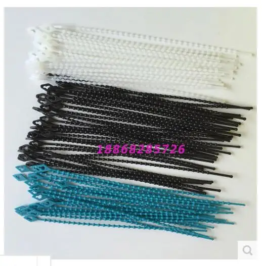

100pcs Bead type 180MM plastic loose nylon cable tie sign label [black white red]