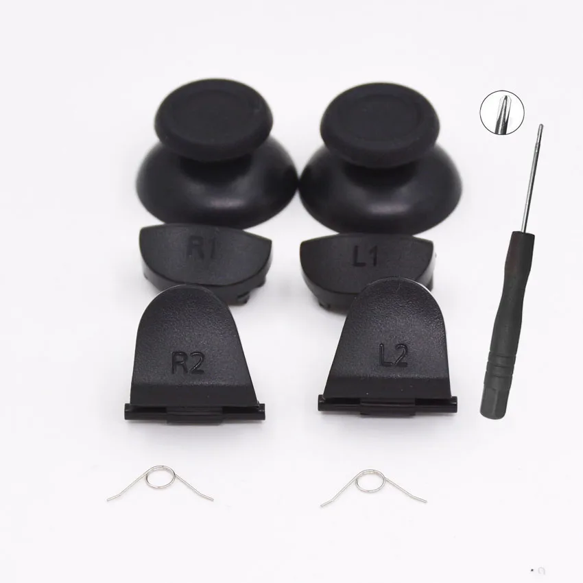 

9 in 1 Analog Thumb Sticks Button For Sony PS4 Controller L1 R1 L2 R2 Trigger Buttons and Springs and Tool For Dualshock 4