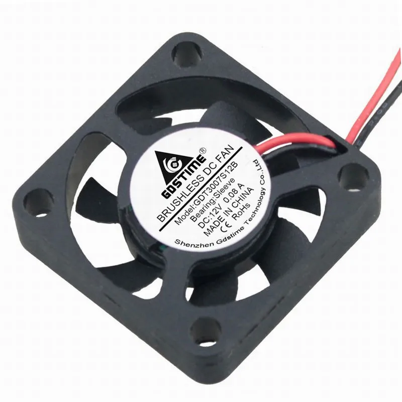 2 Pieces Gdstime DC 12v 30x30x7mm 3007 Mini Portable Cooling Fan 30mm