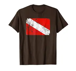 Возьмите бренд для мужчин рубашка погружения футболка с флагом Винтаж носить Дайвинг футболка