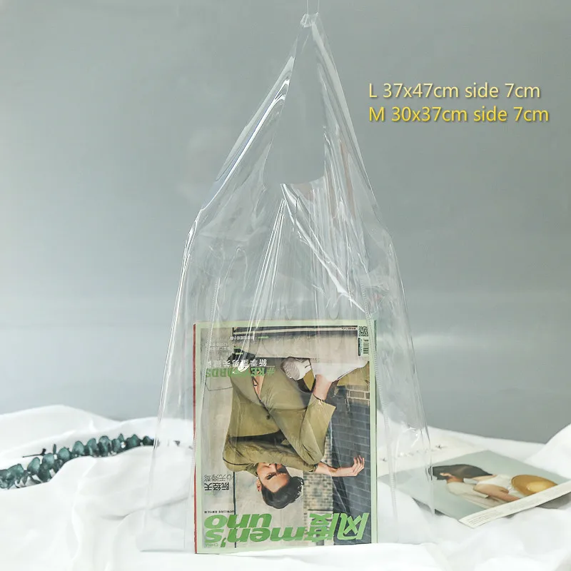 

PVC Shopping Bag high Transparent Package Customized Transparent Handbags Pvc Bag Logo Photograph Ins Packing Plastic Gift Bag