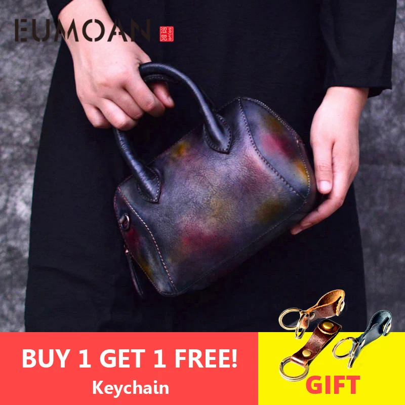 

EUMOAN Brand genuine leather women handbag colorful pattern flap bag female shoulder bag small ladies messenger bag