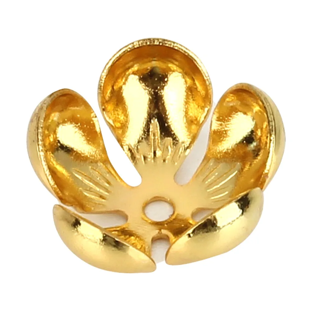 

Wholesale 50pcs/lot Gold Silver Color Copper Lotus Flower Filigree End Caps fit 12mm Pearl Beads DIY Jewelry Making Findings