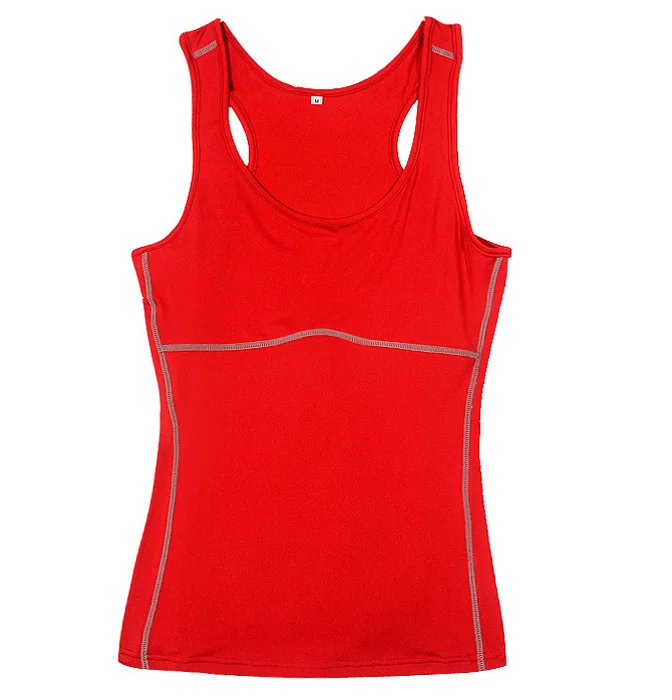 LANBAOSI женские компрессионные топы без рукавов быстросохнущие доспехи нижнее бельё трико спортивные женские майки для бега спортивная одежда - Цвет: Красный