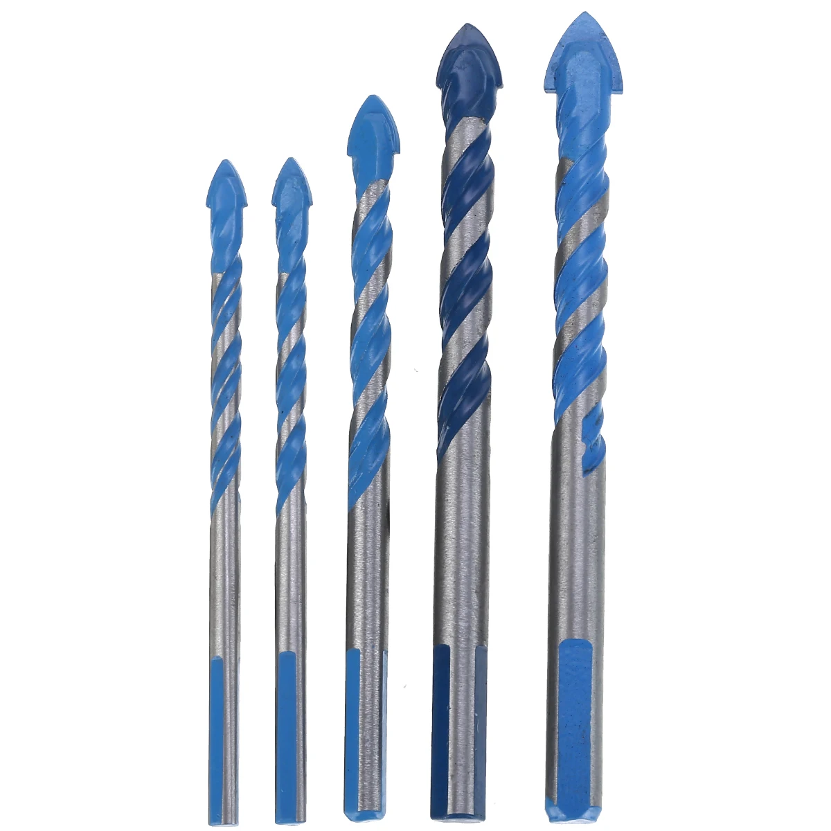 5pcs 6/6/8/10/12mm Titanium Steel Drill Bit Concrete Wall Woodworking Tiling Anti-slip Drill Bit Electric Drill Accessories