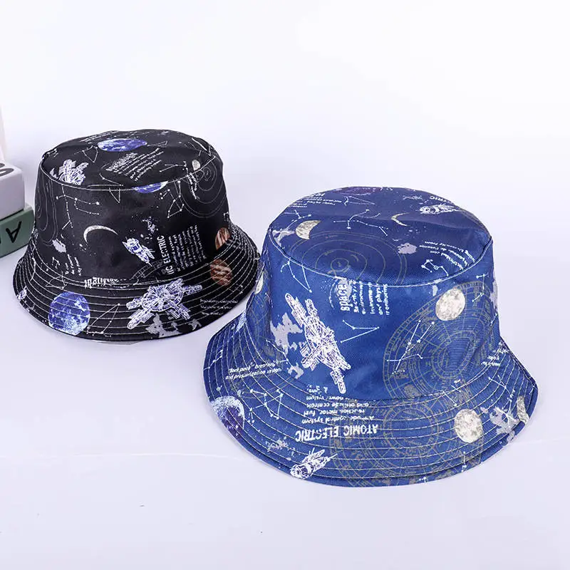 

2018 Cotton Geometric printy Bucket Hat Fisherman Hat outdoor travel hat Sun Cap Hats for Men and Women 190